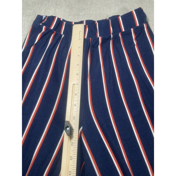 Ultra Flirt Pants Women's Medium Navy Striped Wide Leg Pants - Picture 8 of 16